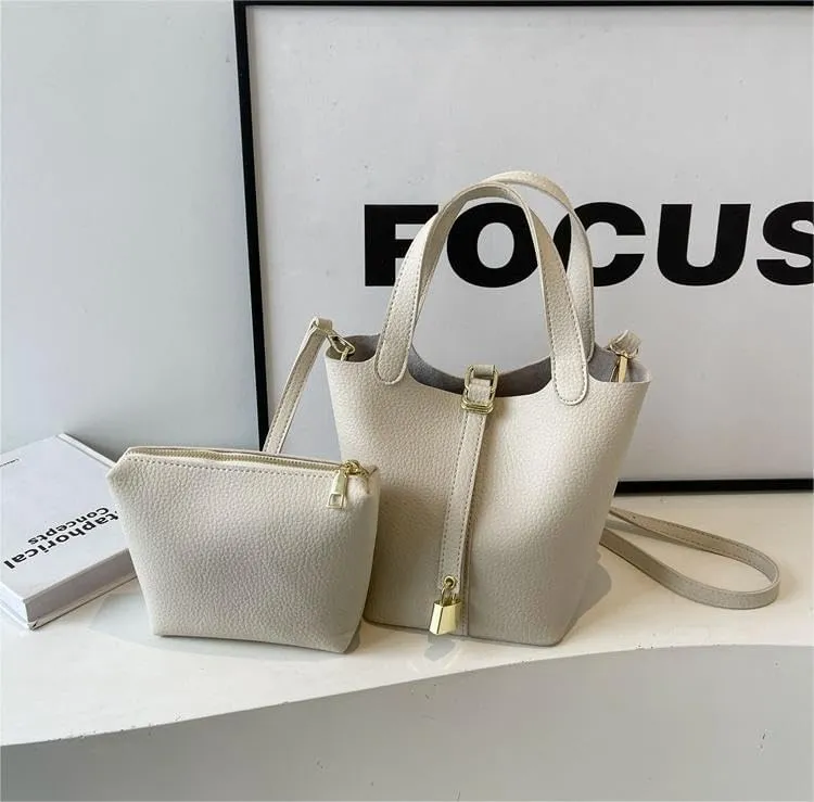 Bucket bag soft leather handbags versatile underarm Purses adjustable shoulder strap