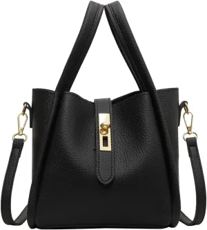 Bucket Bags for Women - Leather Crossbody Bucket Purse Small Handbag Trendy Vintage Shoulder Bag with Small Purse