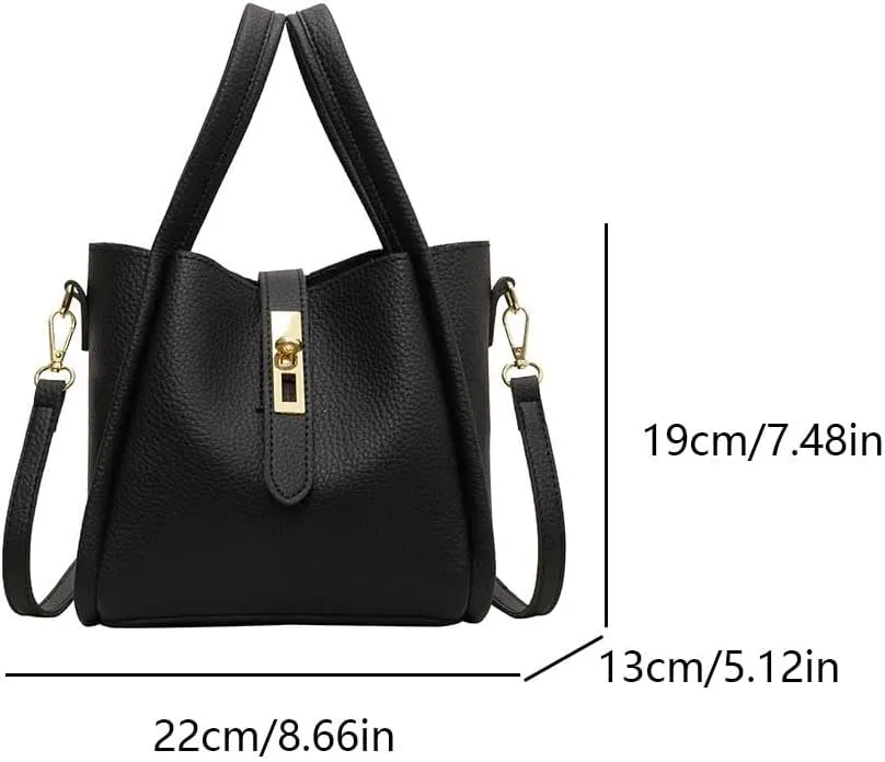 Bucket Bags for Women - Leather Crossbody Bucket Purse Small Handbag Trendy Vintage Shoulder Bag with Small Purse