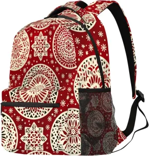 Budxapjw Cartoon Flower Travel Laptop Backpack for Women Men Polka Dots Waterproof Bag with Adjustable Padded Shoulder Straps for Business Work Travel Hiking Camping