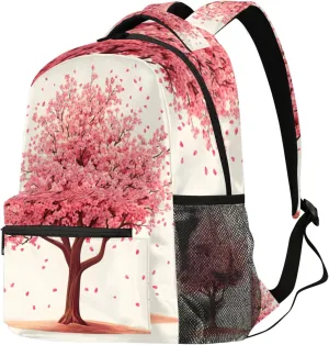 Budxapjw Cartoon Pattern Travel Laptop Backpack for Women Men Peach Tree Waterproof Bag with Adjustable Padded Shoulder Straps for Business Work Travel Hiking Camping