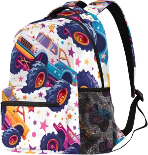 Budxapjw Colorful Buggies Travel Laptop Backpack for Women Men Colorful Stars Waterproof Bag with Adjustable Padded Shoulder Straps for Business Work Travel Hiking Camping