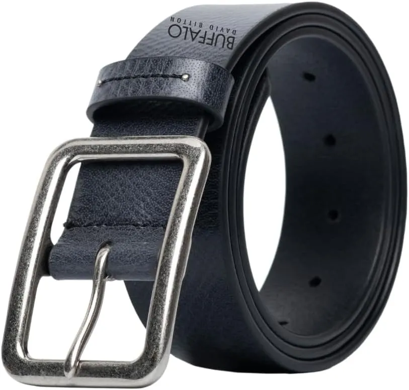 Buffalo David Bitton Mens Belt | Black Belt/Brown Belt | 100% Genuine Leather Belt | Mens Belts Leather for Jeans