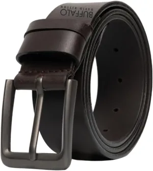 Buffalo David Bitton Mens Belt | Black Belt/Dark Brown Belt | 100% Genuine Leather Belt | Casual Jeans Belts