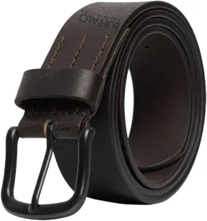 Buffalo David Bitton Mens Belt | Black Belt/Dark Brown Belt | Black Belt Buckle | 100% Genuine Leather Belt | Jean Belt
