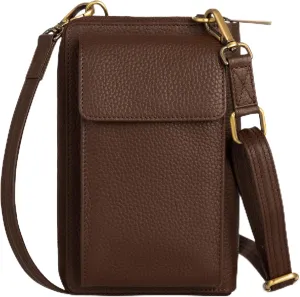 BULL GUARD Crossbody Leather Wallet Phone Purse, Anti Theft and RFID Blocking, Small Elegant Design for Travel