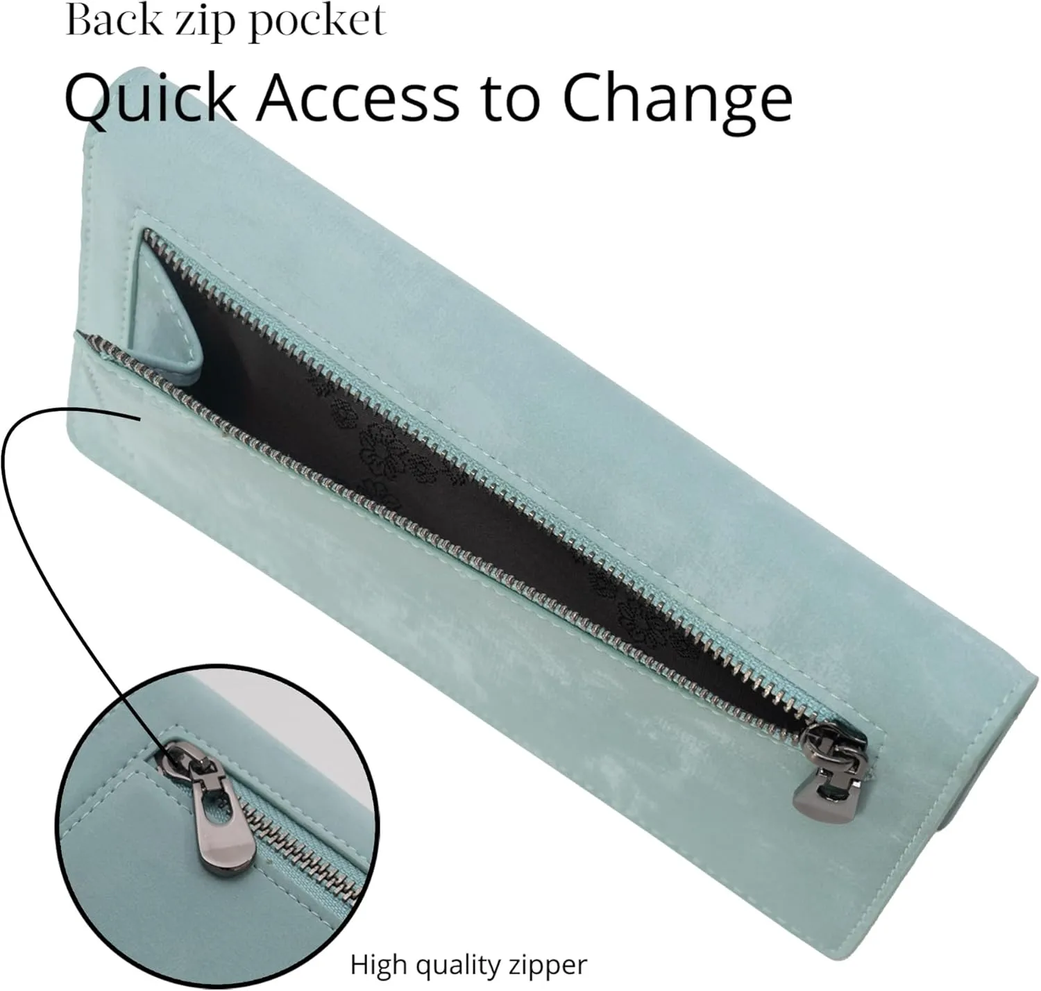 Bveyzi Ultra Slim Thin Leather RFID Blocking Credit Card Holder Bifold Clutch Wallets for Women