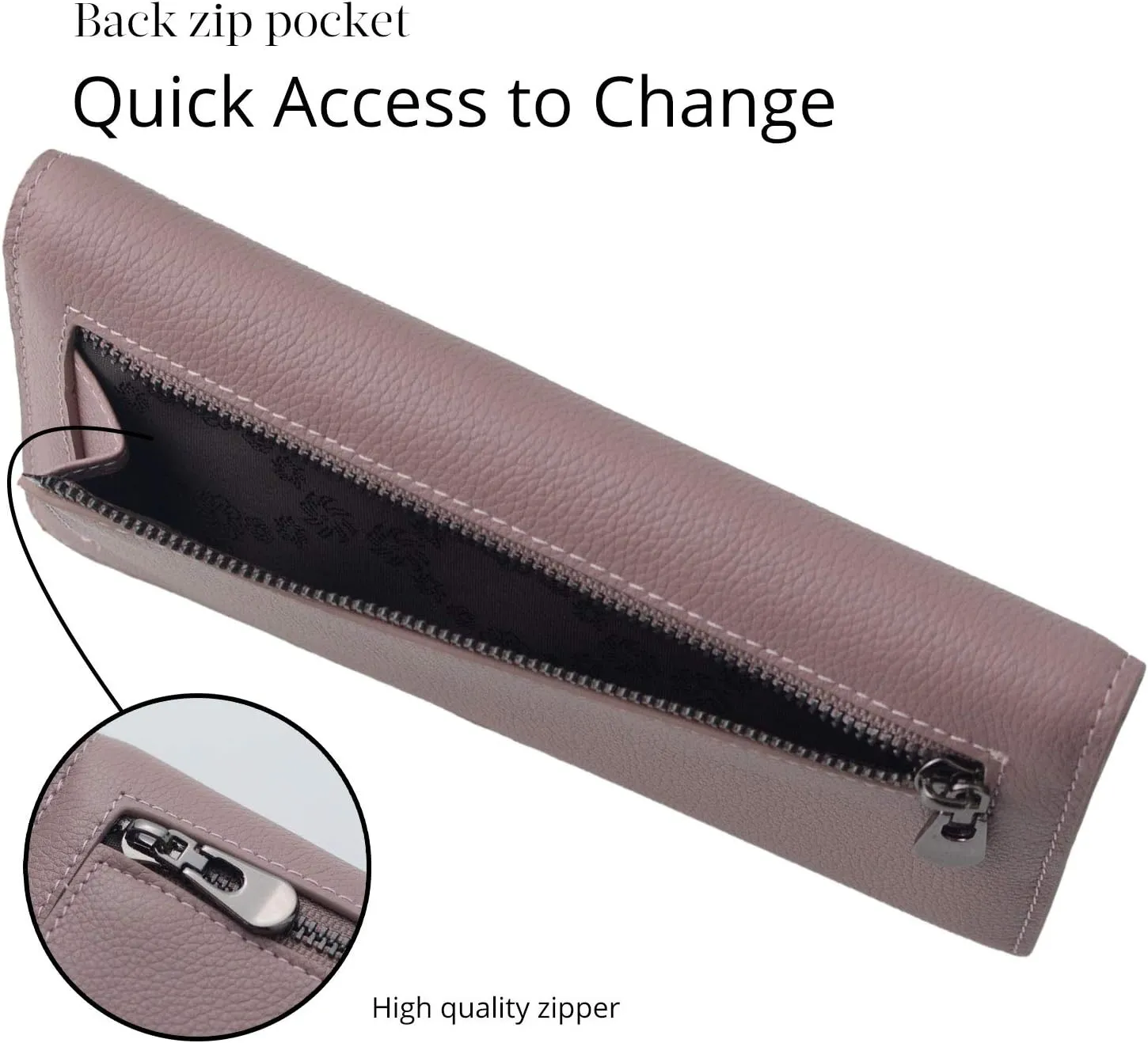 Bveyzi Ultra Slim Thin Leather RFID Blocking Credit Card Holder Bifold Clutch Wallets for Women