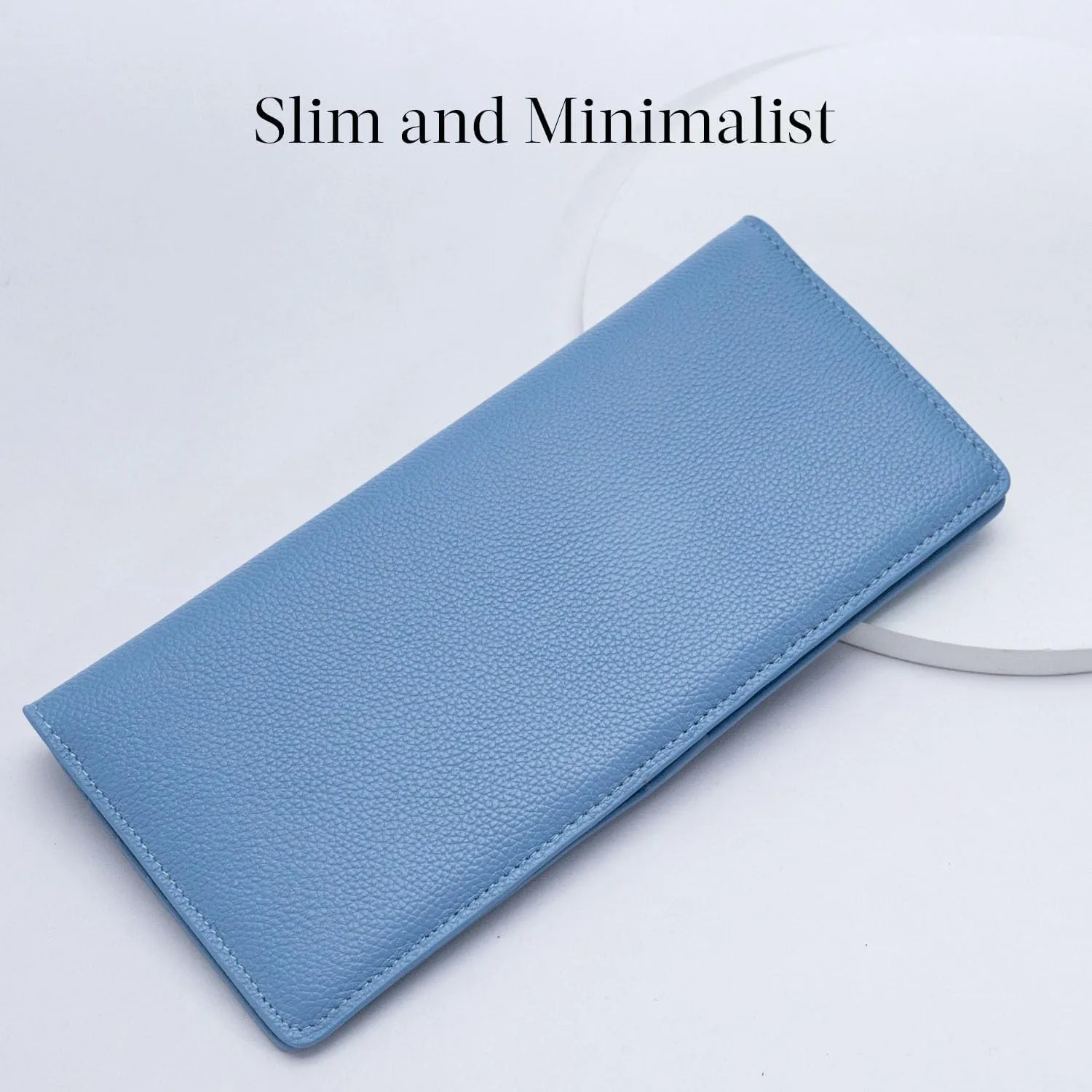 Bveyzi Ultra Slim Thin Leather RFID Blocking Credit Card Holder Bifold Clutch Wallets for Women