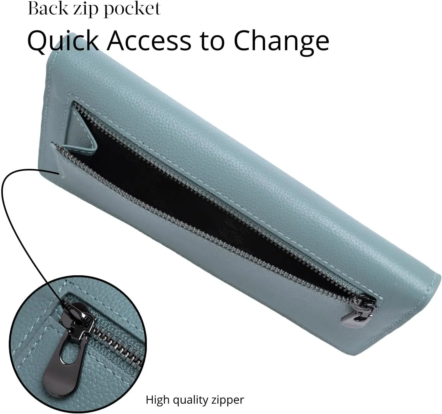 Bveyzi Ultra Slim Thin Leather RFID Blocking Credit Card Holder Bifold Clutch Wallets for Women