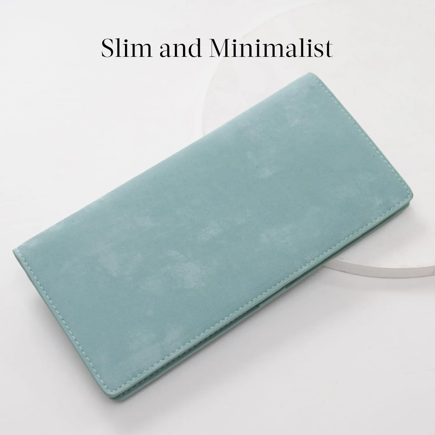 Bveyzi Ultra Slim Thin Leather RFID Blocking Credit Card Holder Bifold Clutch Wallets for Women