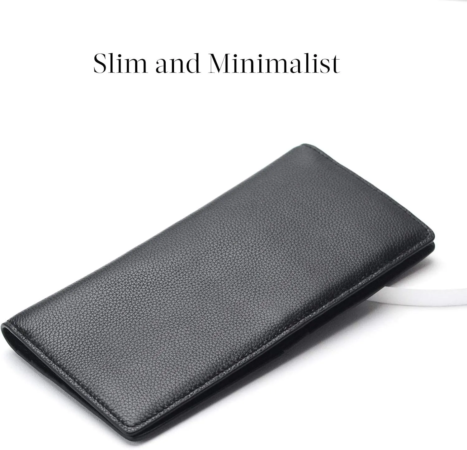 Bveyzi Ultra Slim Thin Leather RFID Blocking Credit Card Holder Bifold Clutch Wallets for Women