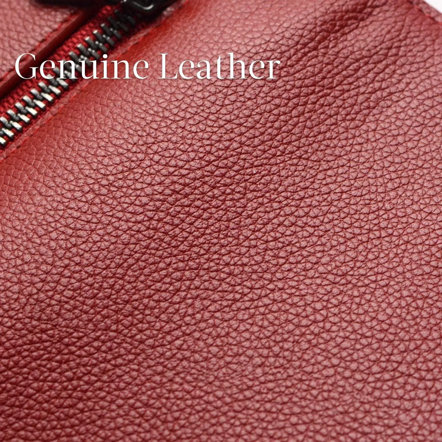 Bveyzi Ultra Slim Thin Leather RFID Blocking Credit Card Holder Bifold Clutch Wallets for Women