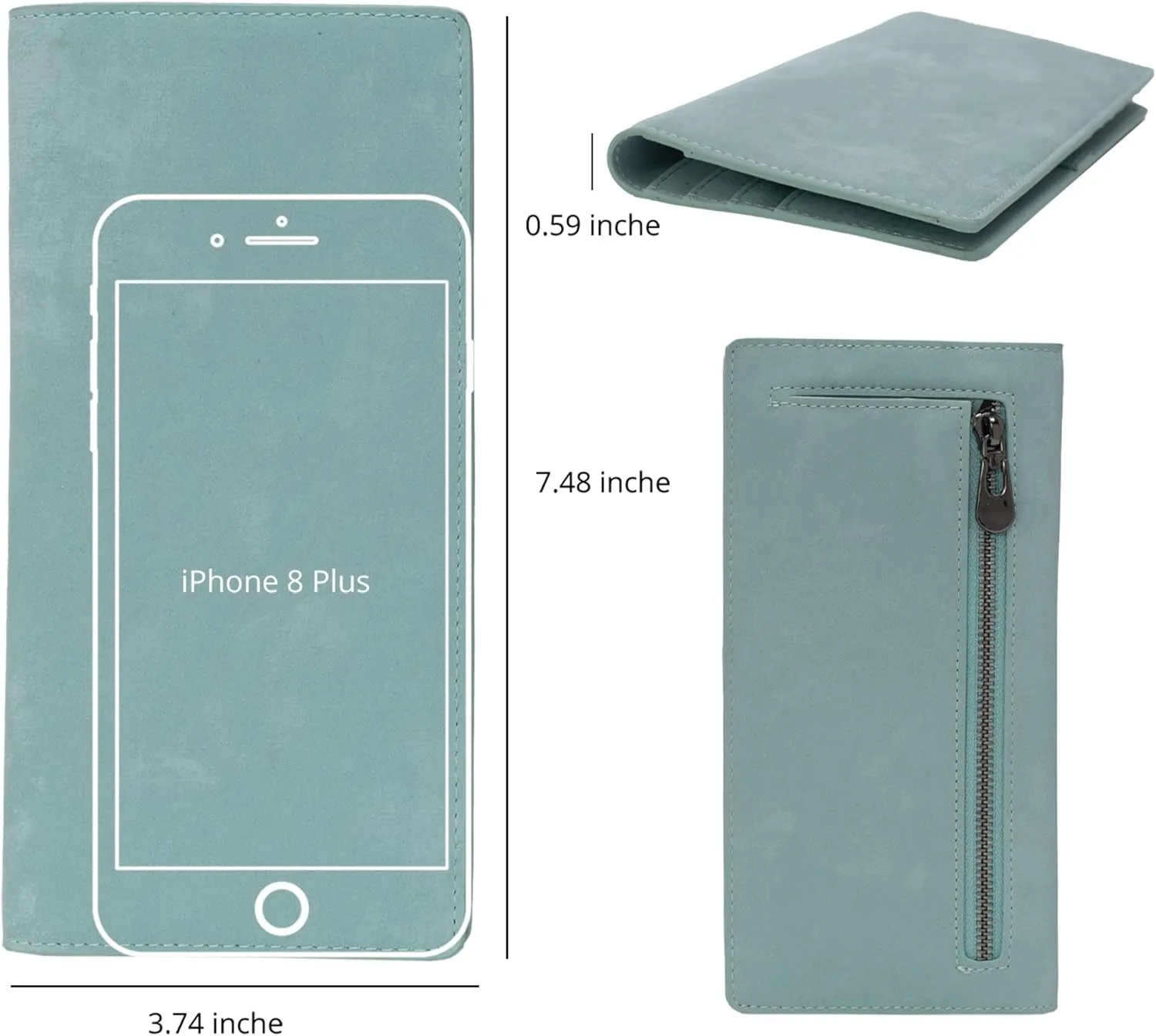 Bveyzi Ultra Slim Thin Leather RFID Blocking Credit Card Holder Bifold Clutch Wallets for Women