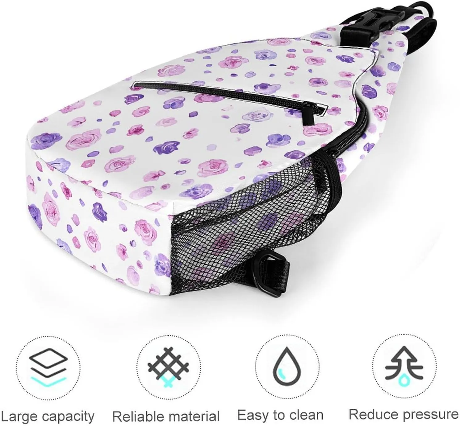 Cactus And Flowers Sling Bag Lightweight Crossbody Chest Pack Travel Shoulder Bag with Adjustable Strap