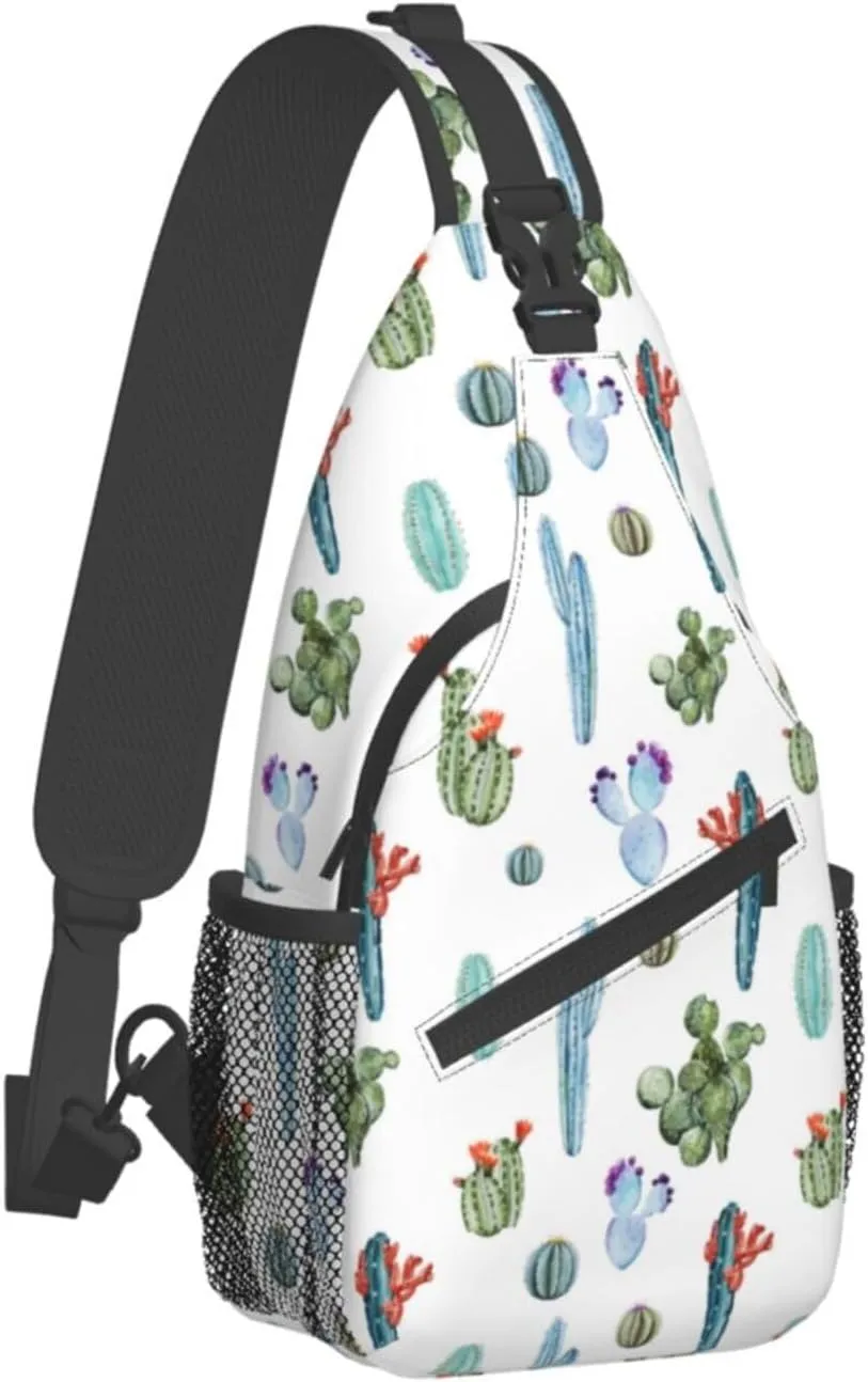 Cactus Shoulder Bag Cute Sling Backpack Daypack Casual Backpack Hiking Bag Plants Backpack Bag