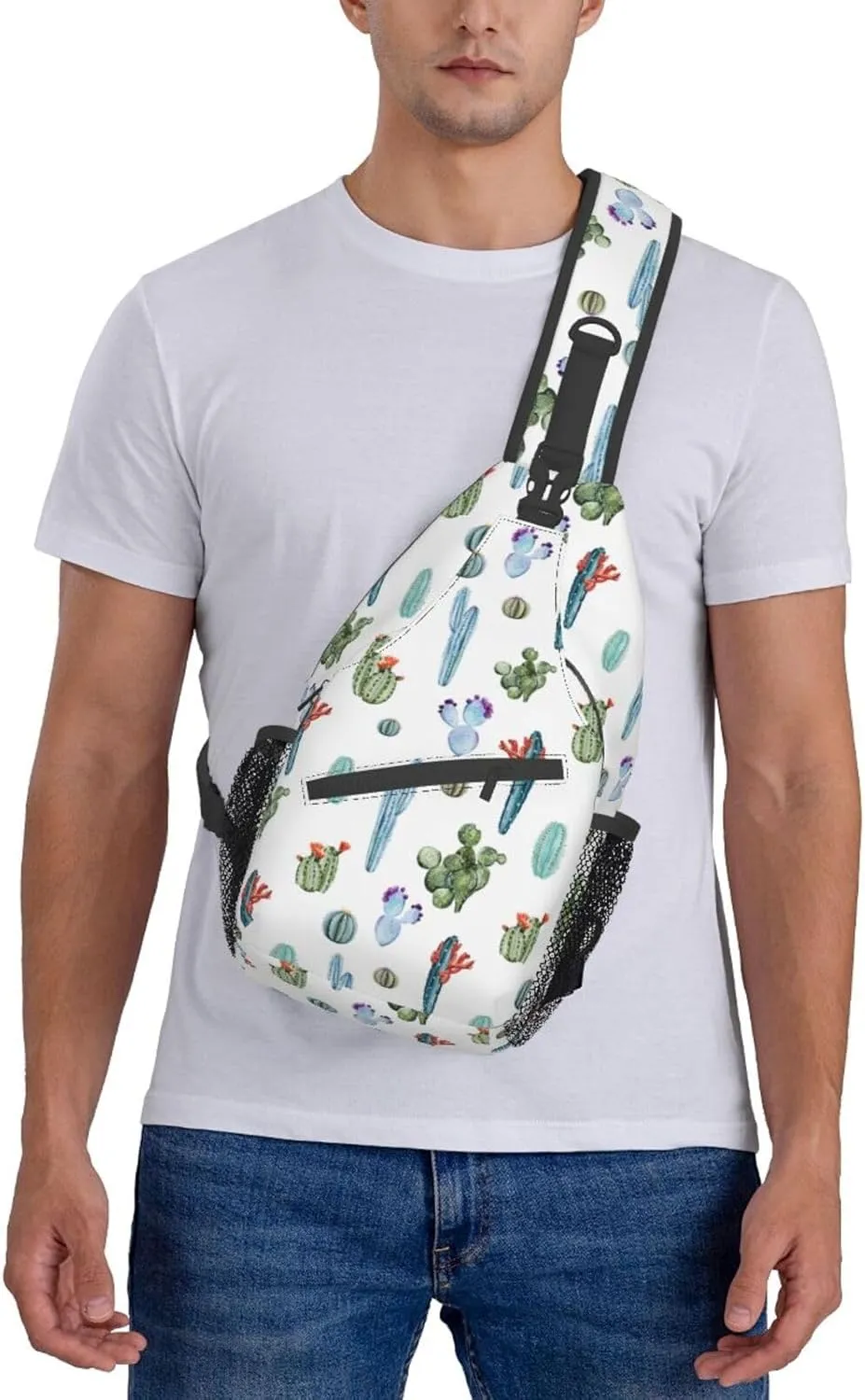 Cactus Shoulder Bag Cute Sling Backpack Daypack Casual Backpack Hiking Bag Plants Backpack Bag