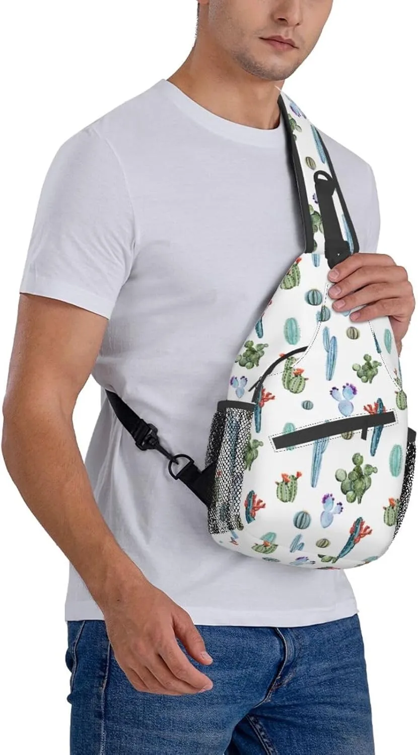 Cactus Shoulder Bag Cute Sling Backpack Daypack Casual Backpack Hiking Bag Plants Backpack Bag