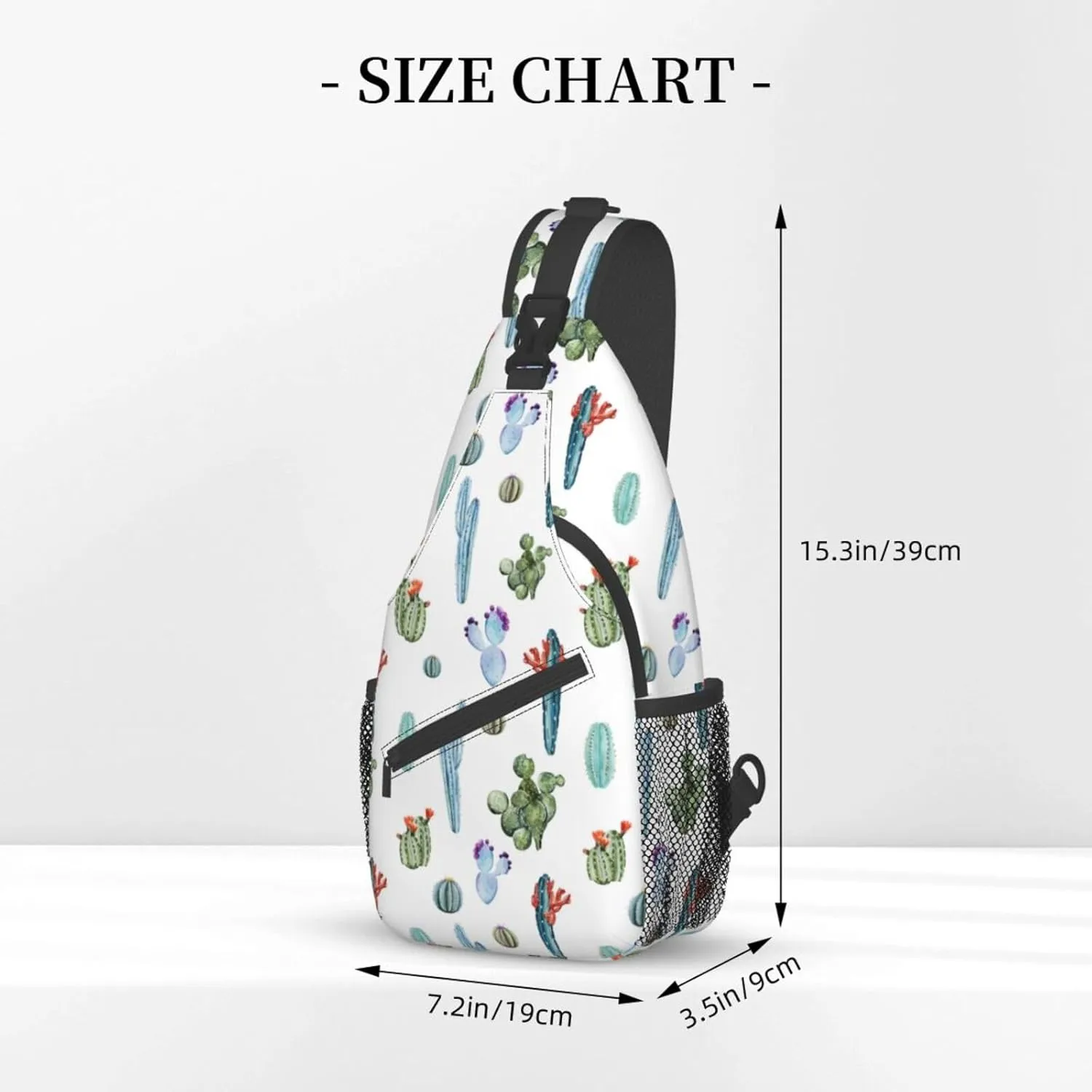 Cactus Shoulder Bag Cute Sling Backpack Daypack Casual Backpack Hiking Bag Plants Backpack Bag
