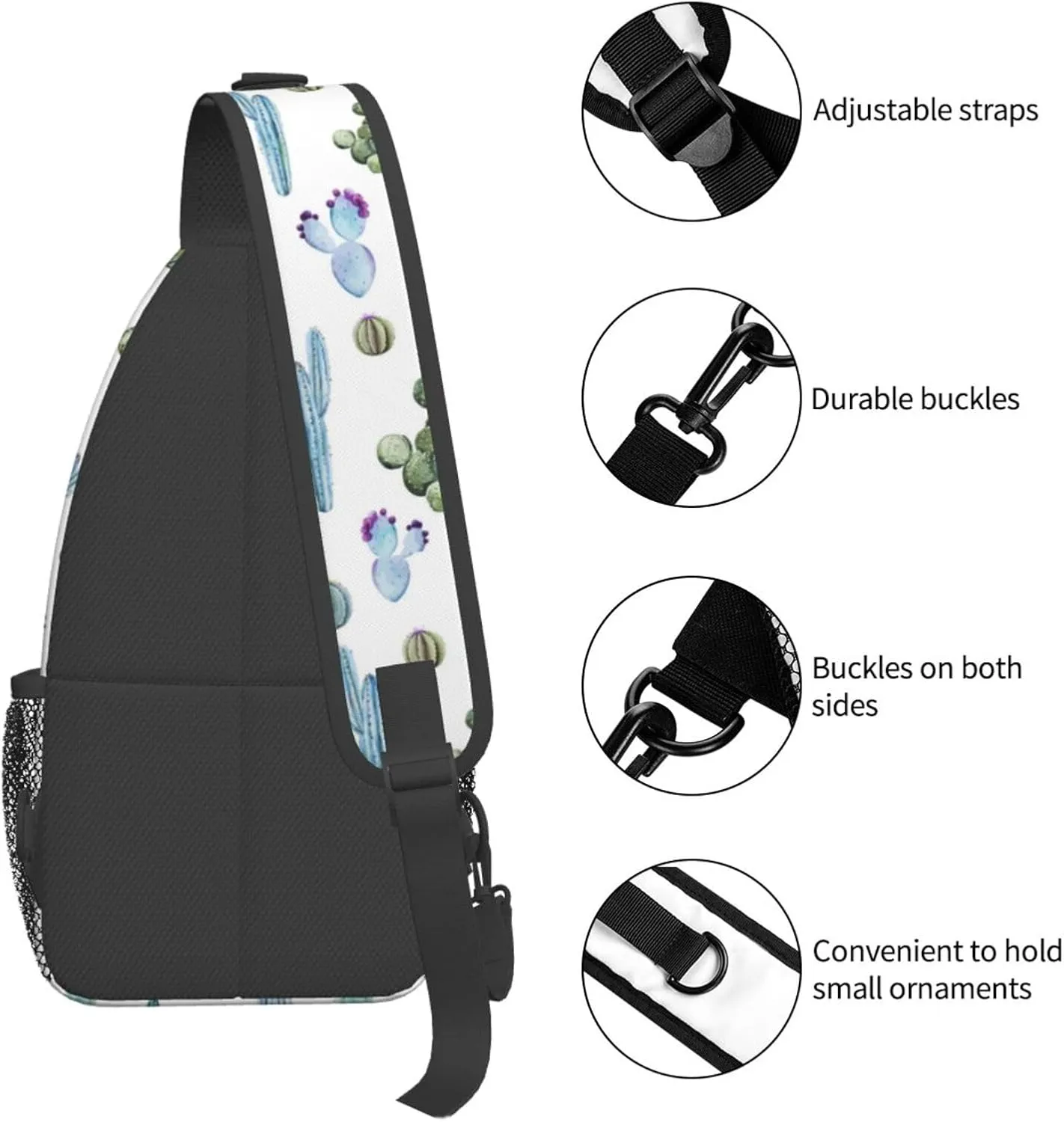 Cactus Shoulder Bag Cute Sling Backpack Daypack Casual Backpack Hiking Bag Plants Backpack Bag
