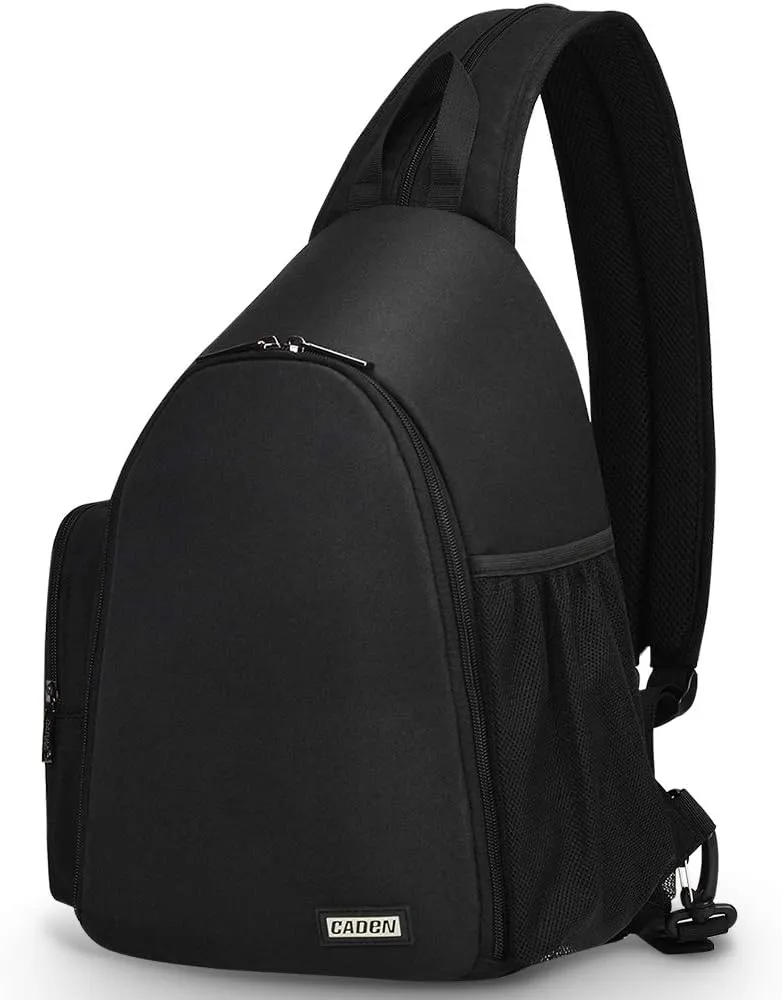CADeN Camera Bag Sling Backpack, Camera Case Backpack with Tripod Holder for DSLR/SLR Mirrorless Cameras (Canon Nikon Sony Pentax) Black