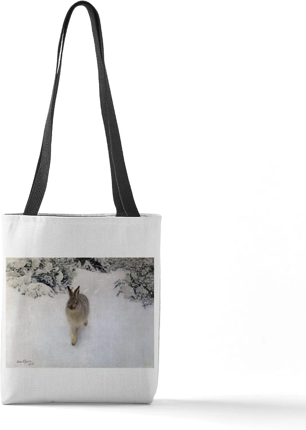 CafePress Hare In Winter, 1905 13"x13" Reusable Grocery Shopping Sling Tote Bag
