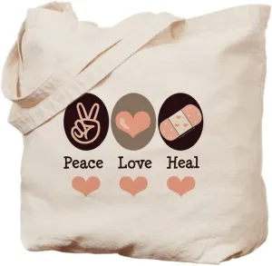 CafePress Heal Nurse Doctor Tote Bag Natural Canvas Tote Bag, Reusable Shopping Bag