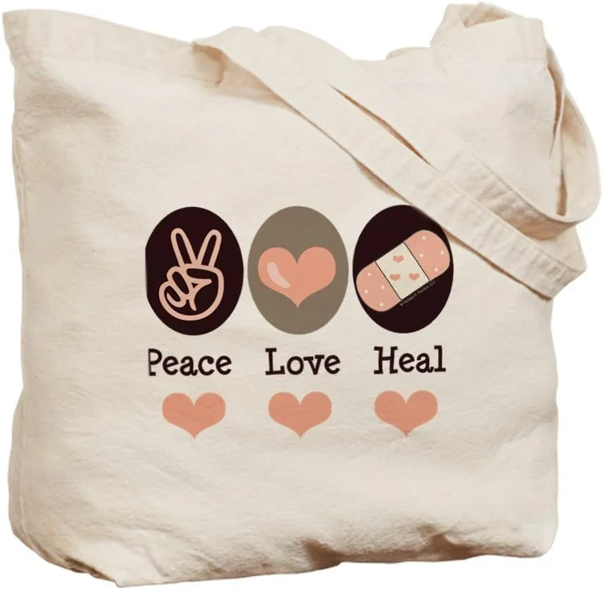 CafePress Heal Nurse Doctor Tote Bag Natural Canvas Tote Bag, Reusable Shopping Bag