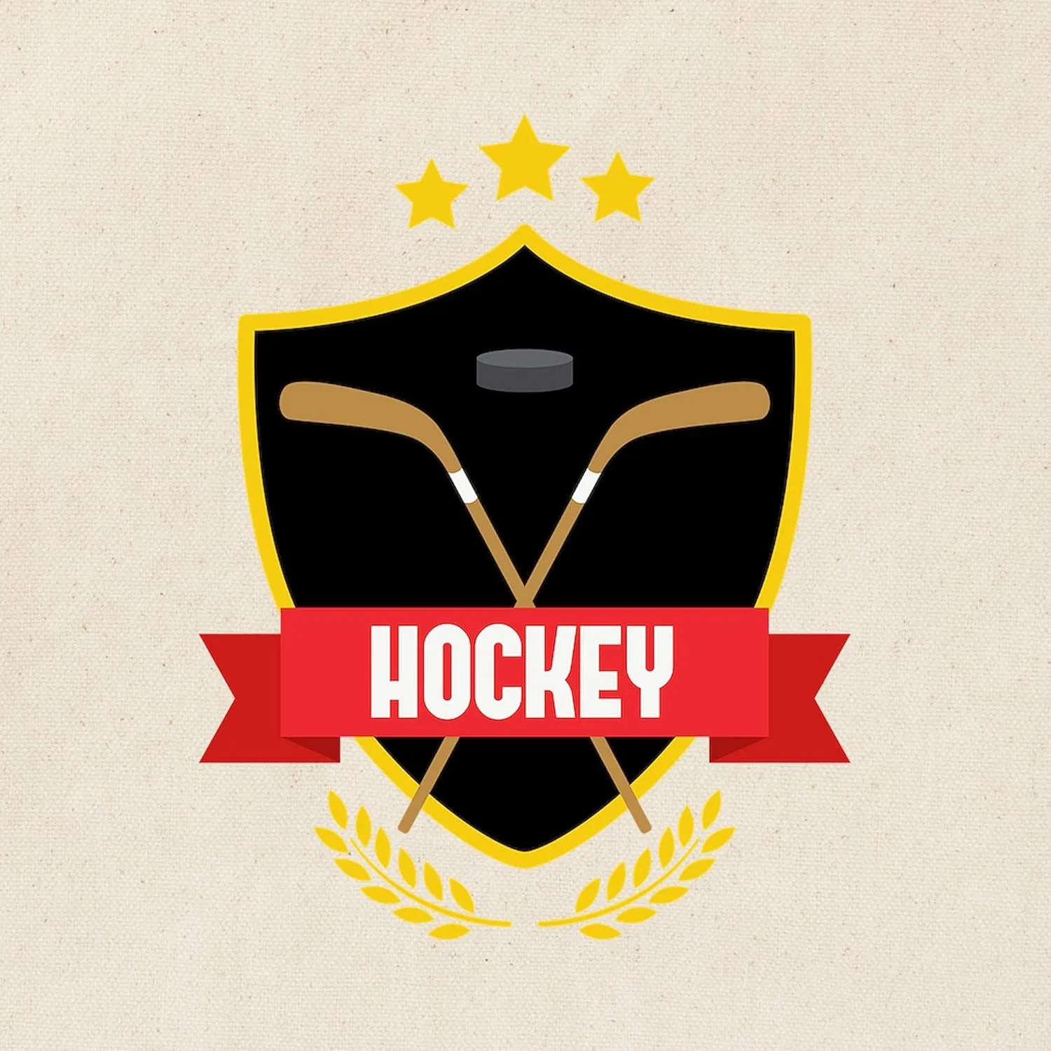 CafePress Hockey Emblem Tote Bag Reusable Natural Beige Canvas Shopping Bag