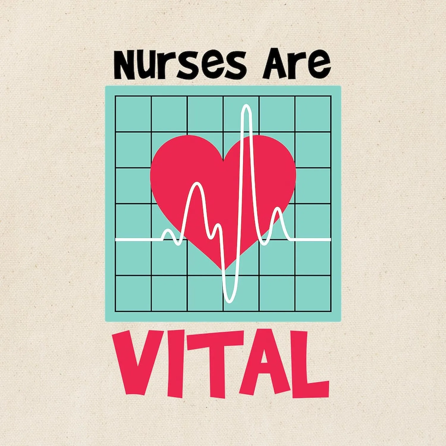 CafePress Nurses Are Vital Tote Bag Reusable Natural Beige Canvas Shopping Bag