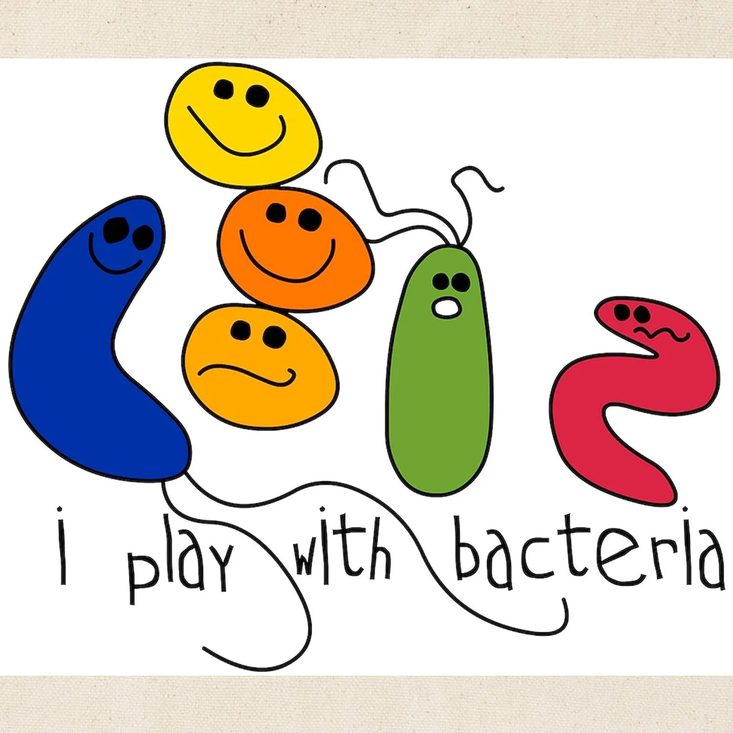 CafePress Play With Bacteria Tote Bag Reusable Natural Beige Canvas Shopping Bag