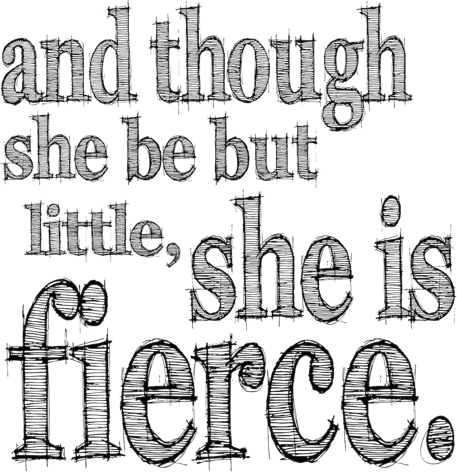 CafePress She Is Fierce Shakespeare Tote Bag Reusable Natural Beige Canvas Shopping Bag
