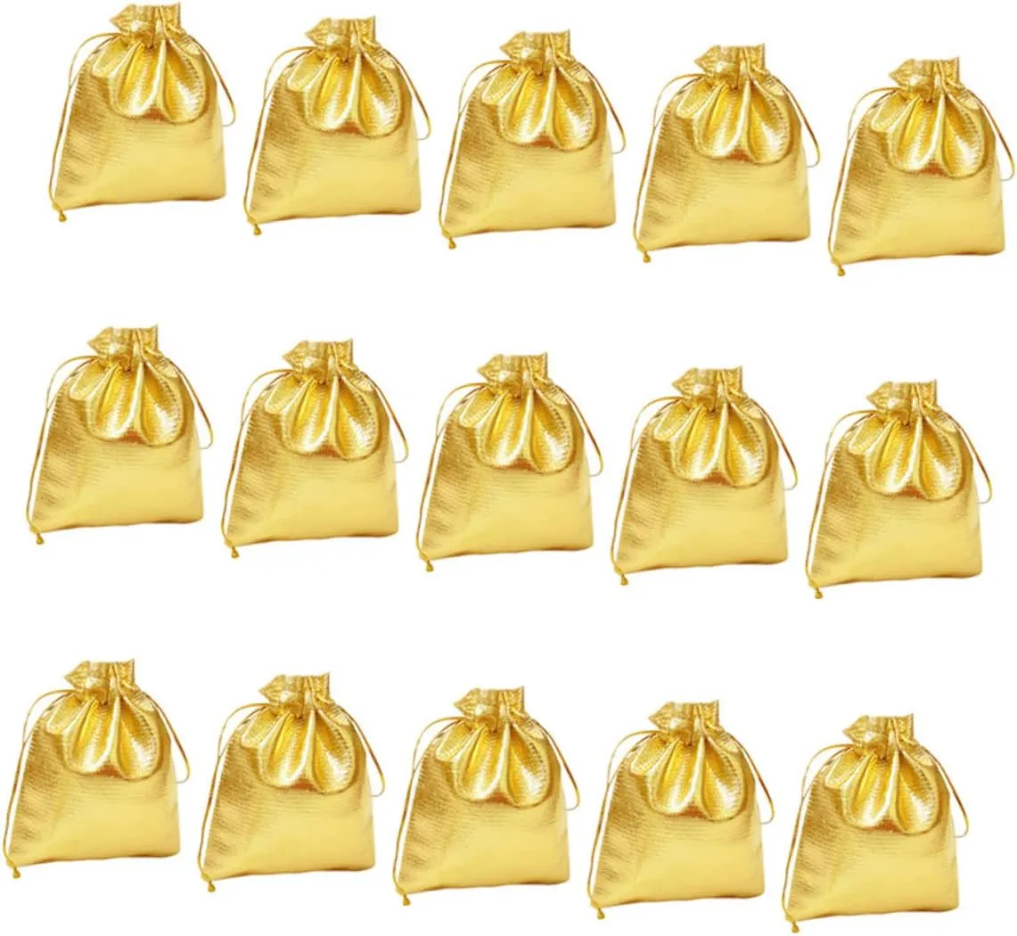CALLARON 100pcs Mini Drawstring Bags Chic Jewelry Pouches for Party Wedding Small Storage Organizer