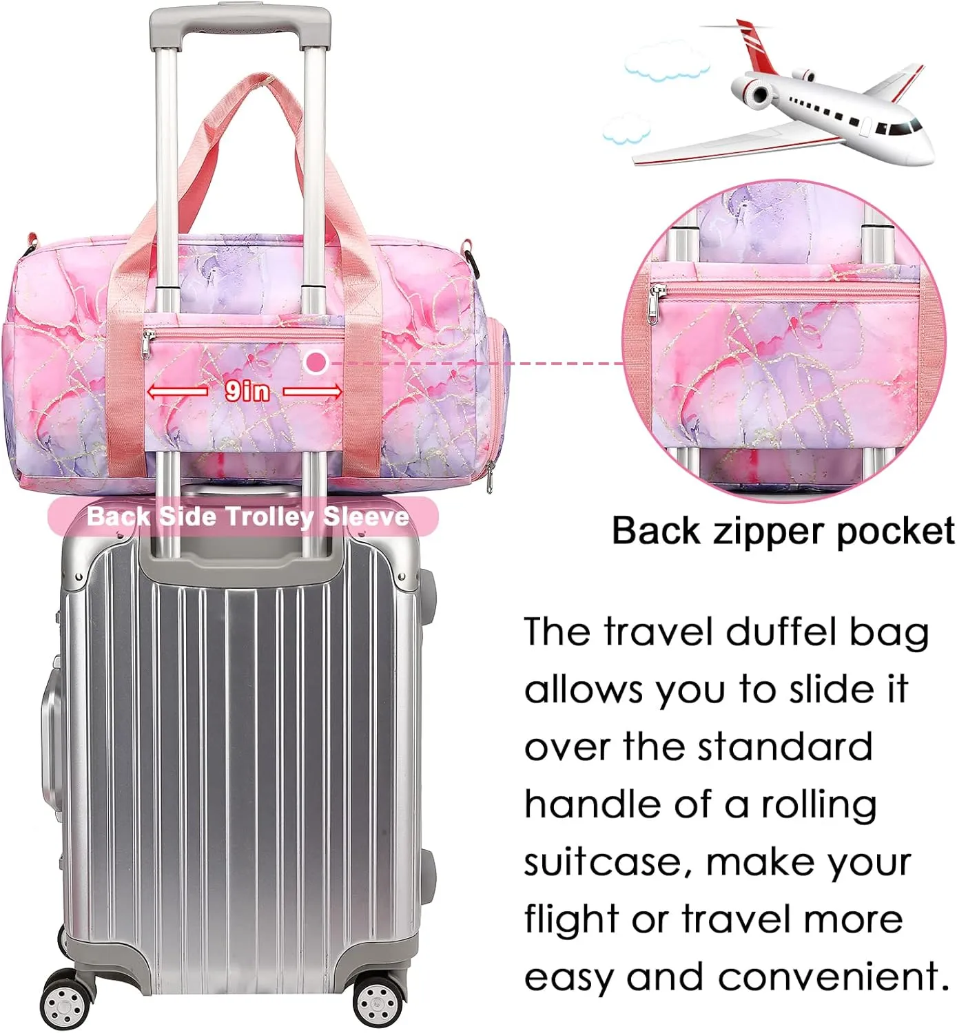 CAMTOP Duffel Overnight Bag Girls Women Dance Sport Gym Travel Tote Weekender Carry-On Bag(Tie Dye)