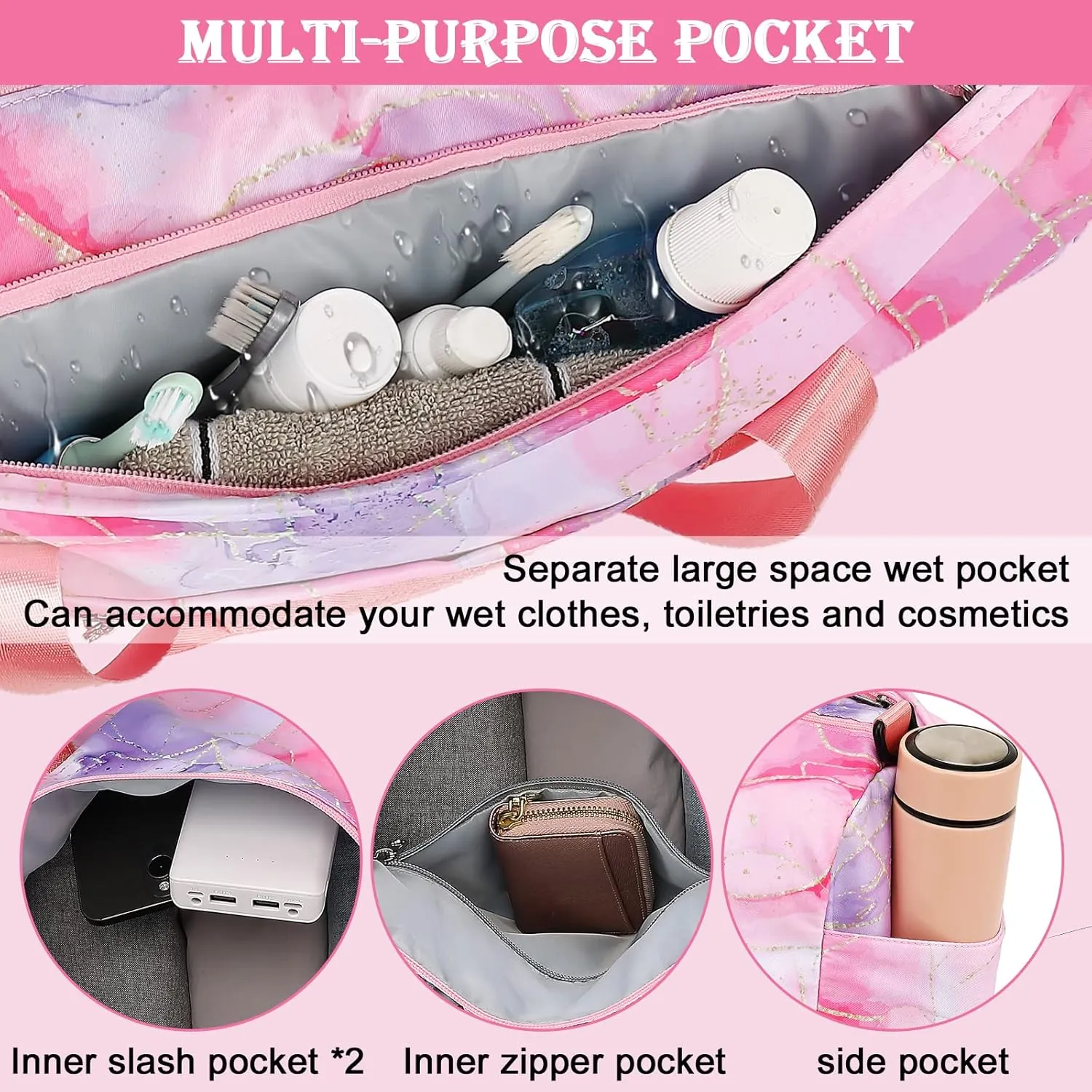 CAMTOP Duffel Overnight Bag Girls Women Dance Sport Gym Travel Tote Weekender Carry-On Bag(Tie Dye)