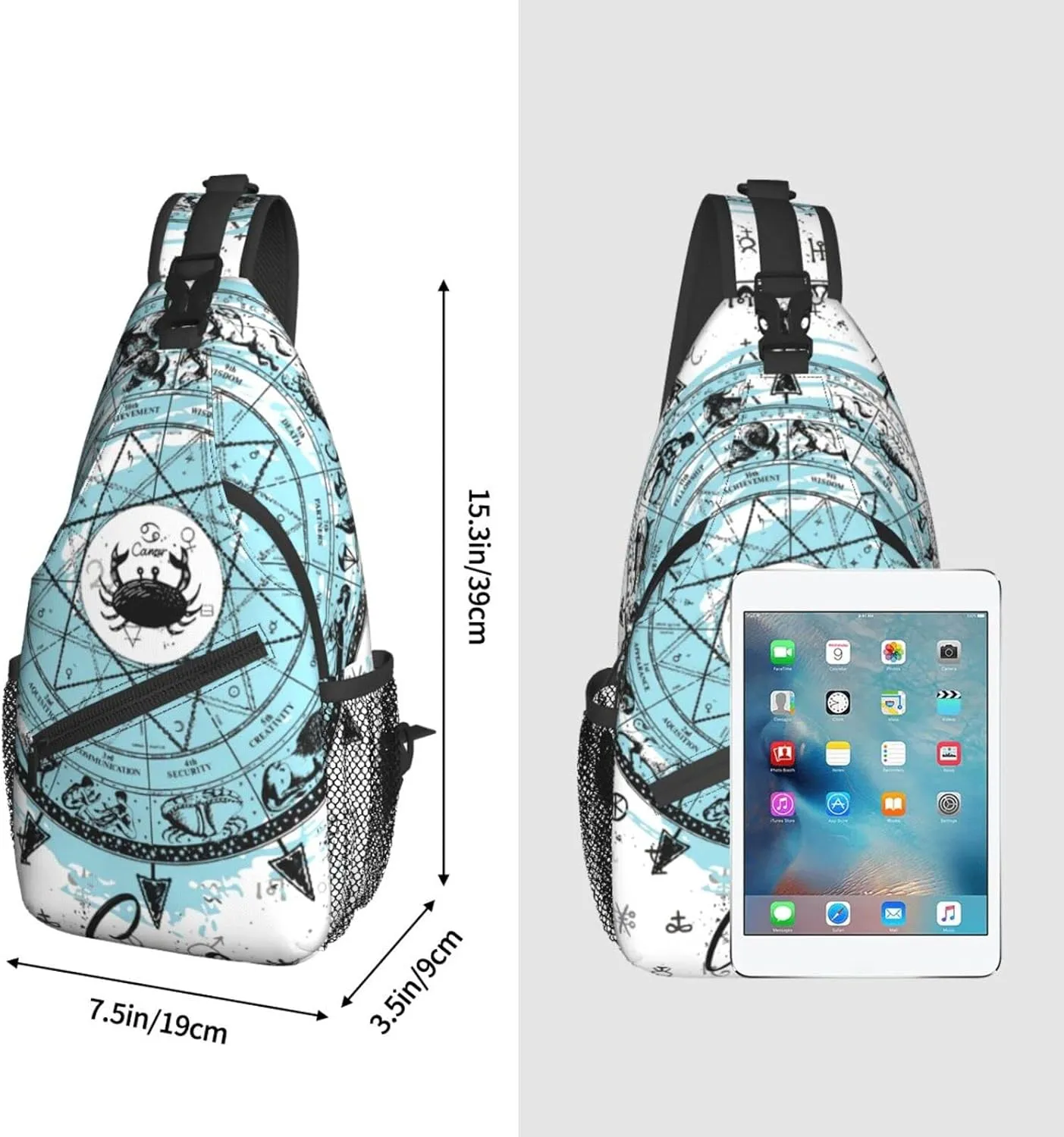 Cancer Sling Bag Personalized Constellations Chest Bag Travel Hiking Chest Bag Daypack Outdoor Sports Bag For Women Men