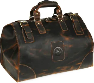 Canvas   Leather Travel Luggage Tote Duffle Gym Suitcase Weekender Overnight Bag For Men Male FB8151 (8151-Dark Brown1)