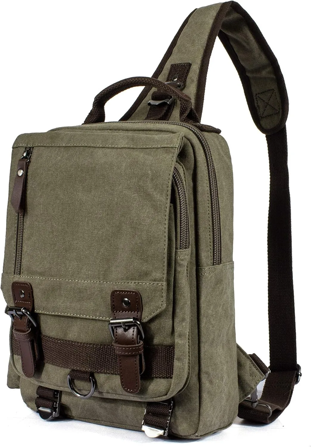 Canvas Messenger Bag Crossbody Shoulder Backpack Sling Bag Rucksack Daypack Casual Travel
