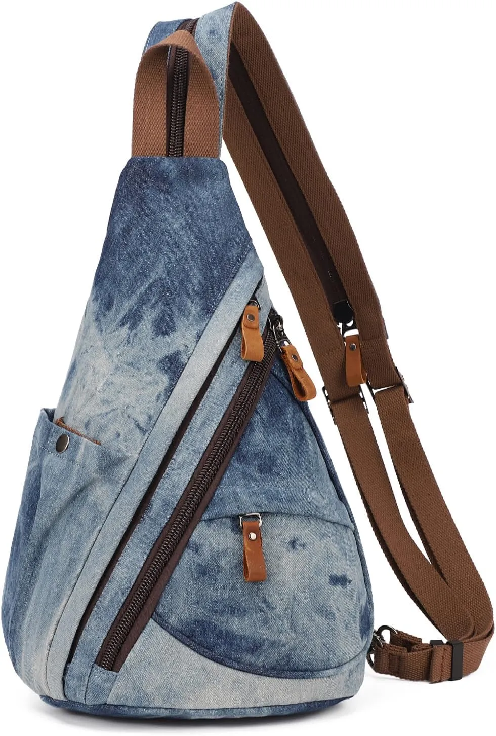 Canvas Sling Bag - Small Crossbody Backpack Shoulder Casual Daypack Rucksack for Men Women(Large Version)