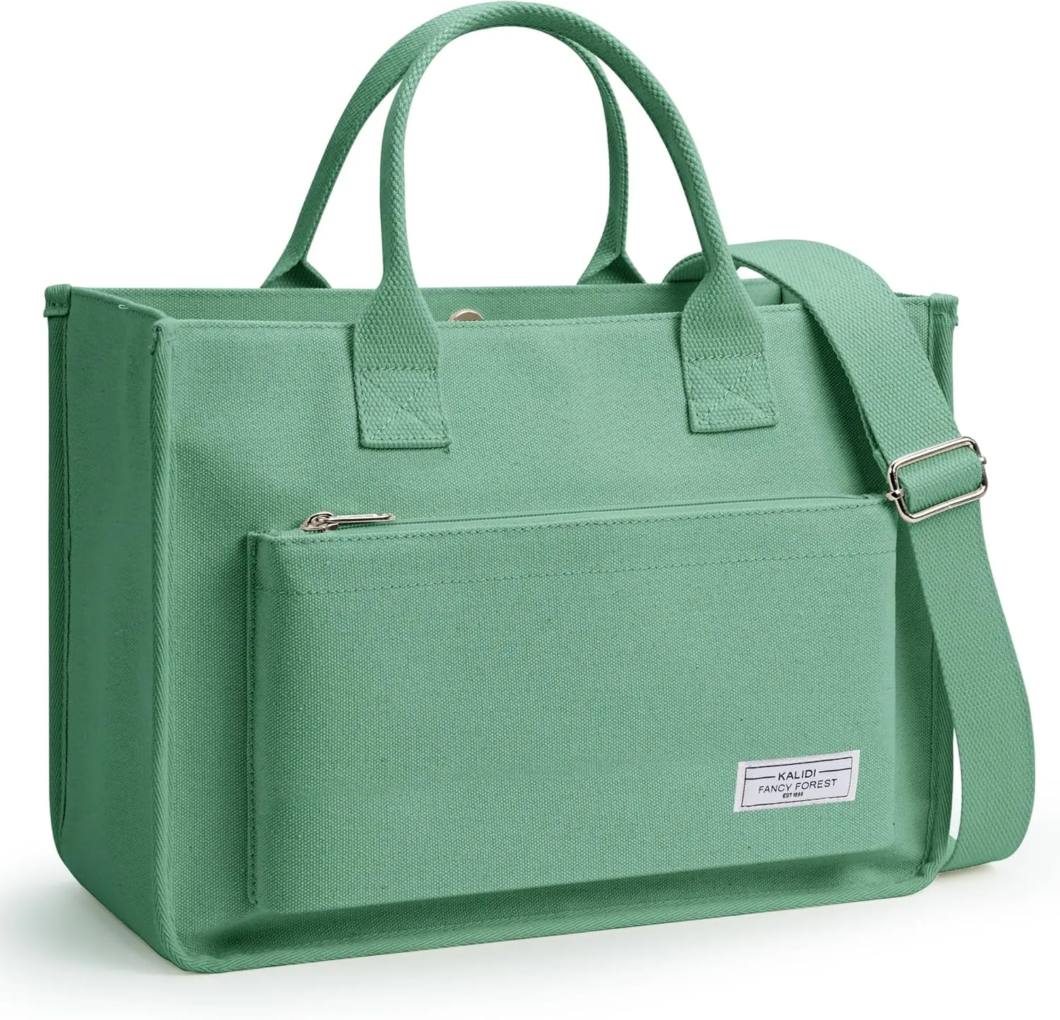 Canvas Tote Bag for Women Shoulder & Crossbody Handbag with Multi Pockets Zipper Ideal for Work Office Travel & Daily Use