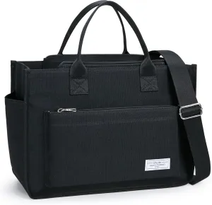 Canvas Tote Bag for Women Shoulder & Crossbody Handbag with Multi Pockets Zipper Ideal for Work Office Travel & Daily Use