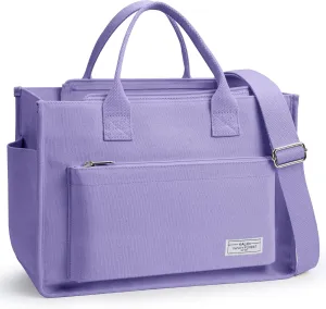 Canvas Tote Bag for Women Shoulder & Crossbody Handbag with Multi Pockets Zipper Ideal for Work Office Travel & Daily Use
