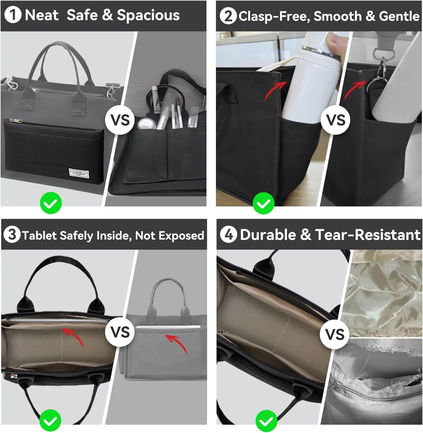 Canvas Tote Bag for Women Shoulder & Crossbody Handbag with Multi Pockets Zipper Ideal for Work Office Travel & Daily Use