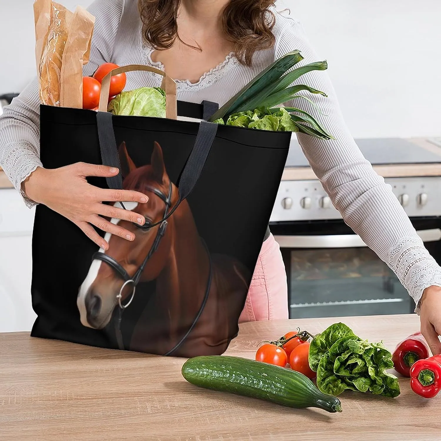Canvas Tote Bag Large Women Casual Shoulder Bag Handbag Reusable Beach Shopping Grocery Bag For Outdoors
