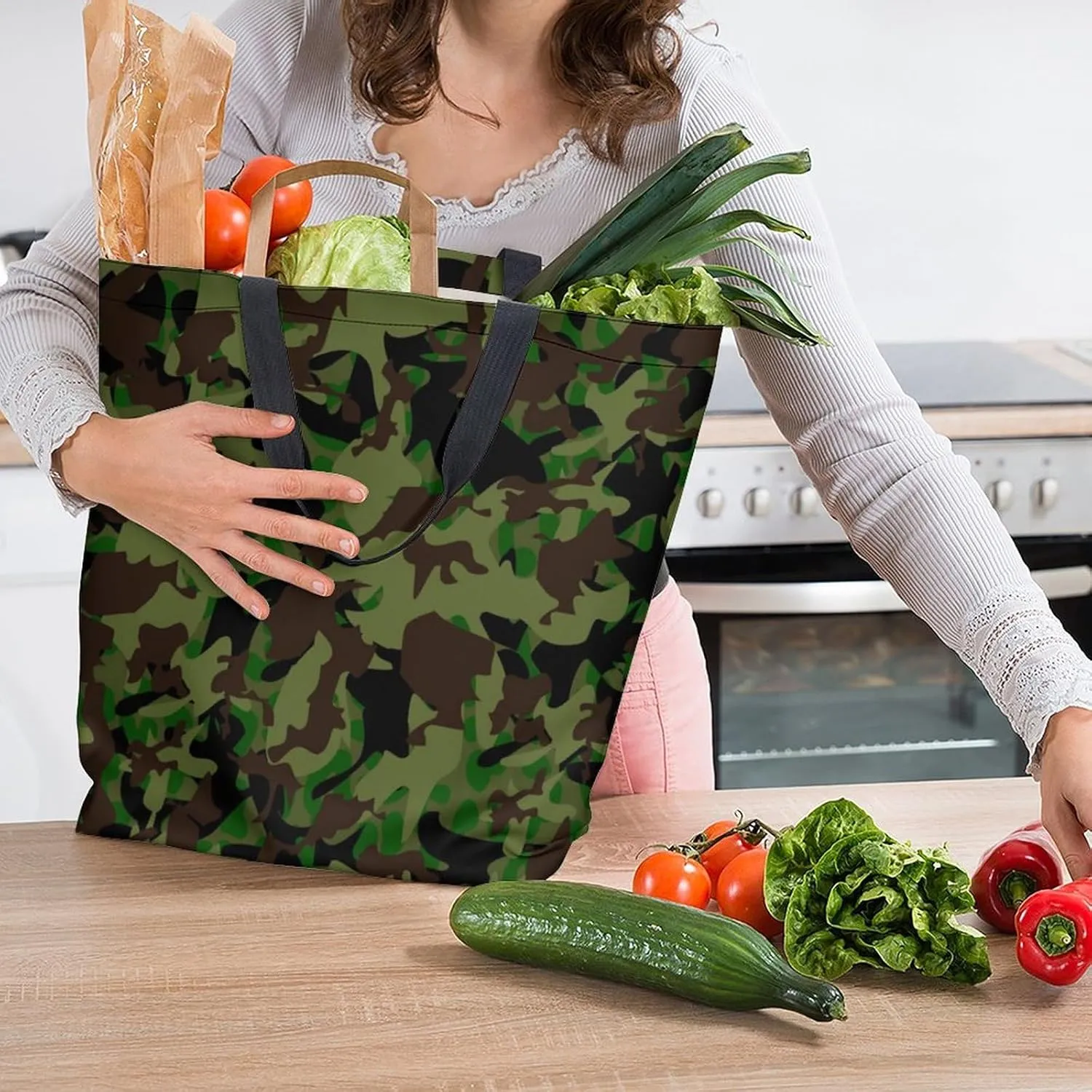 Canvas Tote Bag Large Women Casual Shoulder Bag Handbag Reusable Beach Shopping Grocery Bag For Outdoors