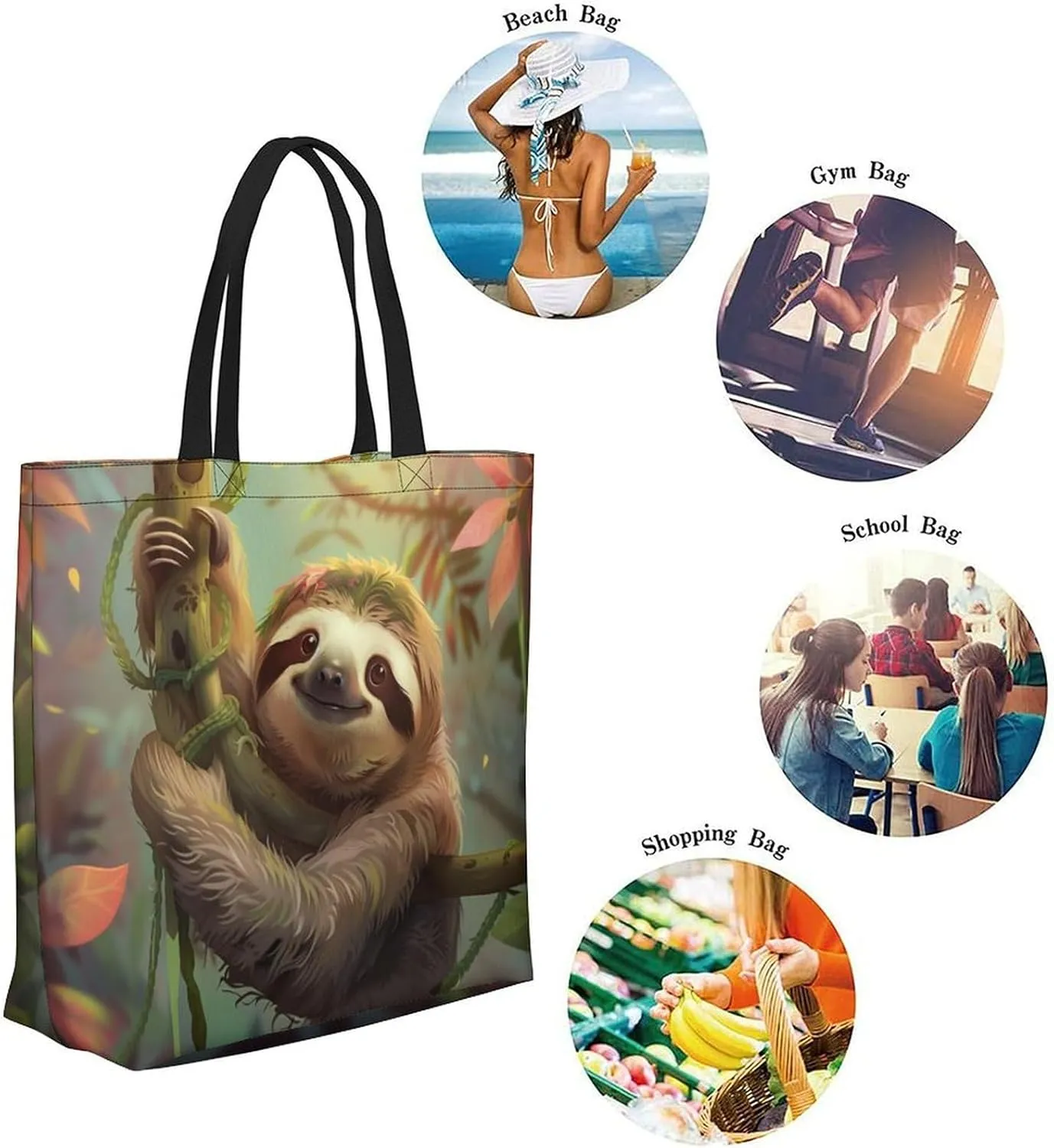 Canvas Tote Bag Large Women Casual Shoulder Bag Handbag Reusable Beach Shopping Grocery Bag For Outdoors