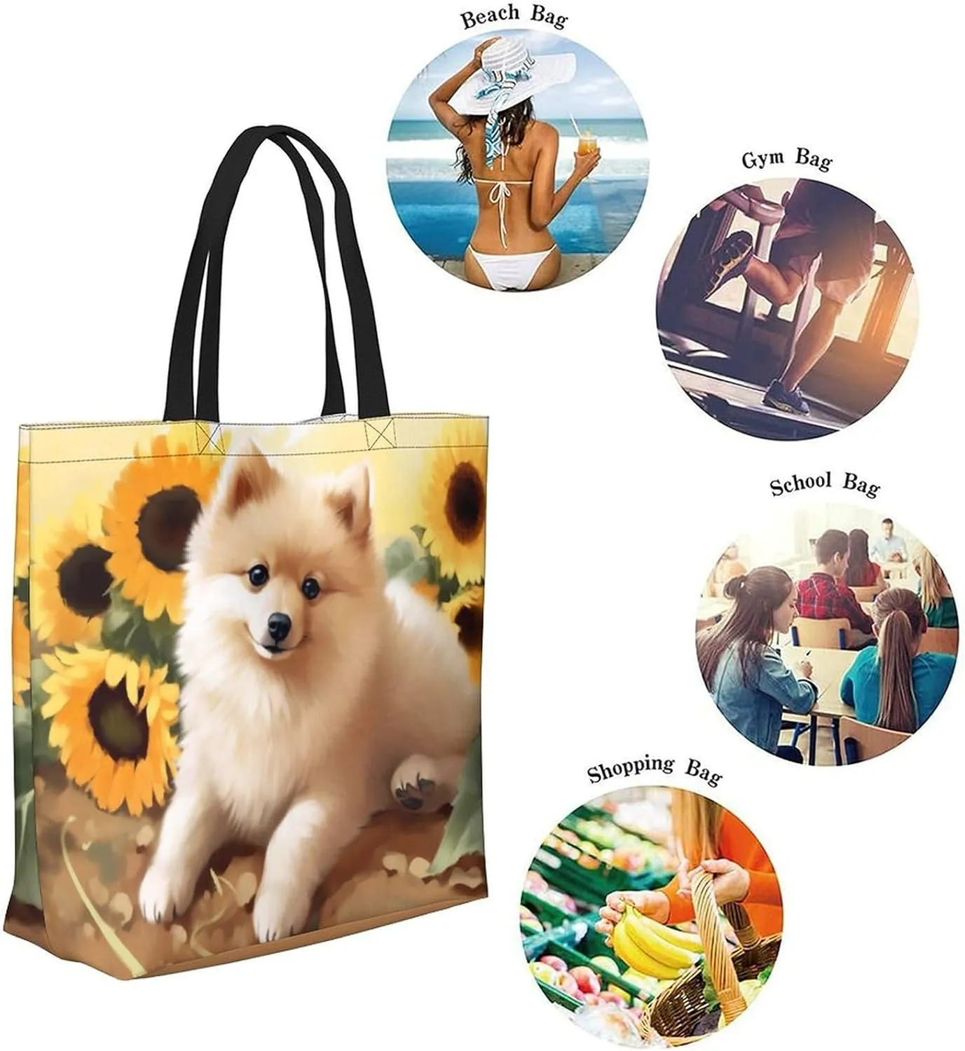 Canvas Tote Bag Large Women Casual Shoulder Bag Handbag Reusable Beach Shopping Grocery Bag For Outdoors