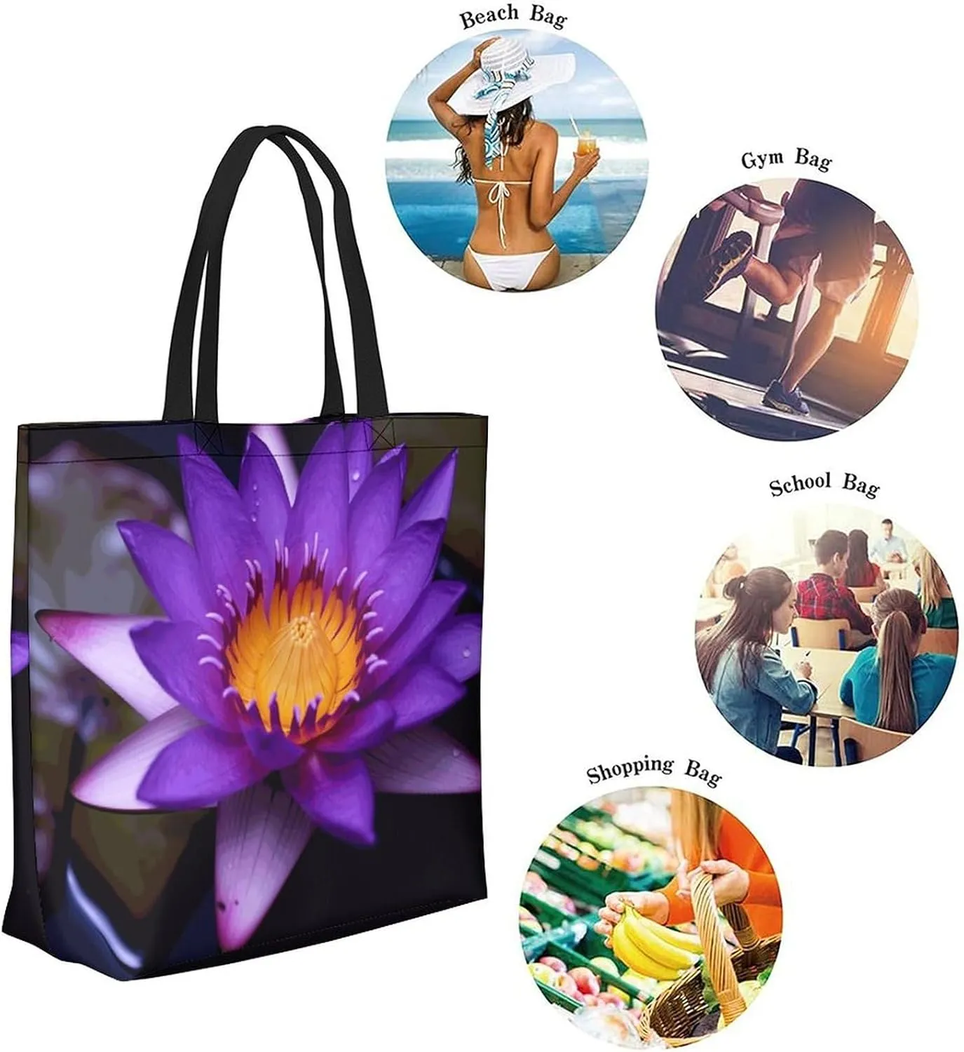 Canvas Tote Bag Large Women Casual Shoulder Bag Handbag Reusable Beach Shopping Grocery Bag For Outdoors
