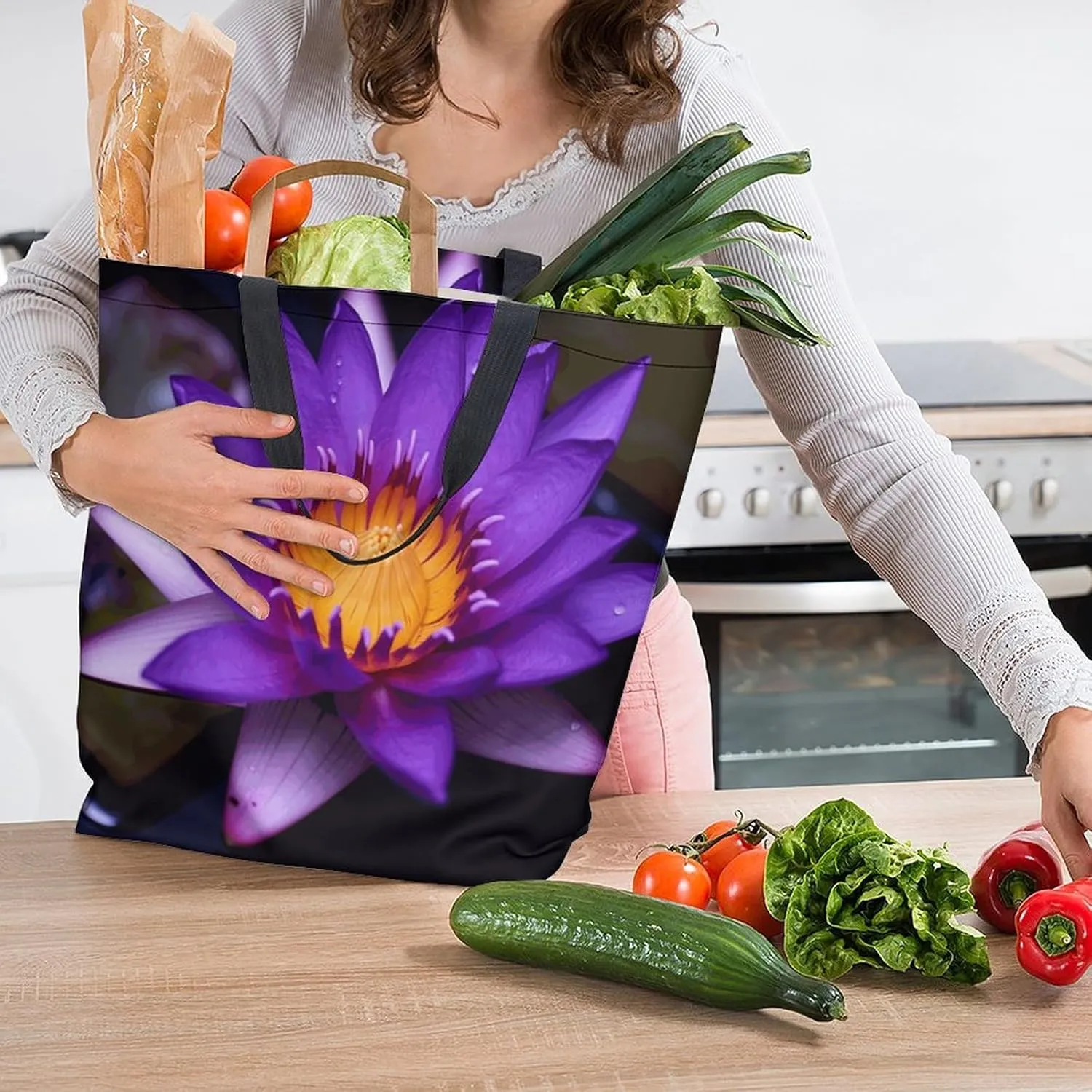 Canvas Tote Bag Large Women Casual Shoulder Bag Handbag Reusable Beach Shopping Grocery Bag For Outdoors