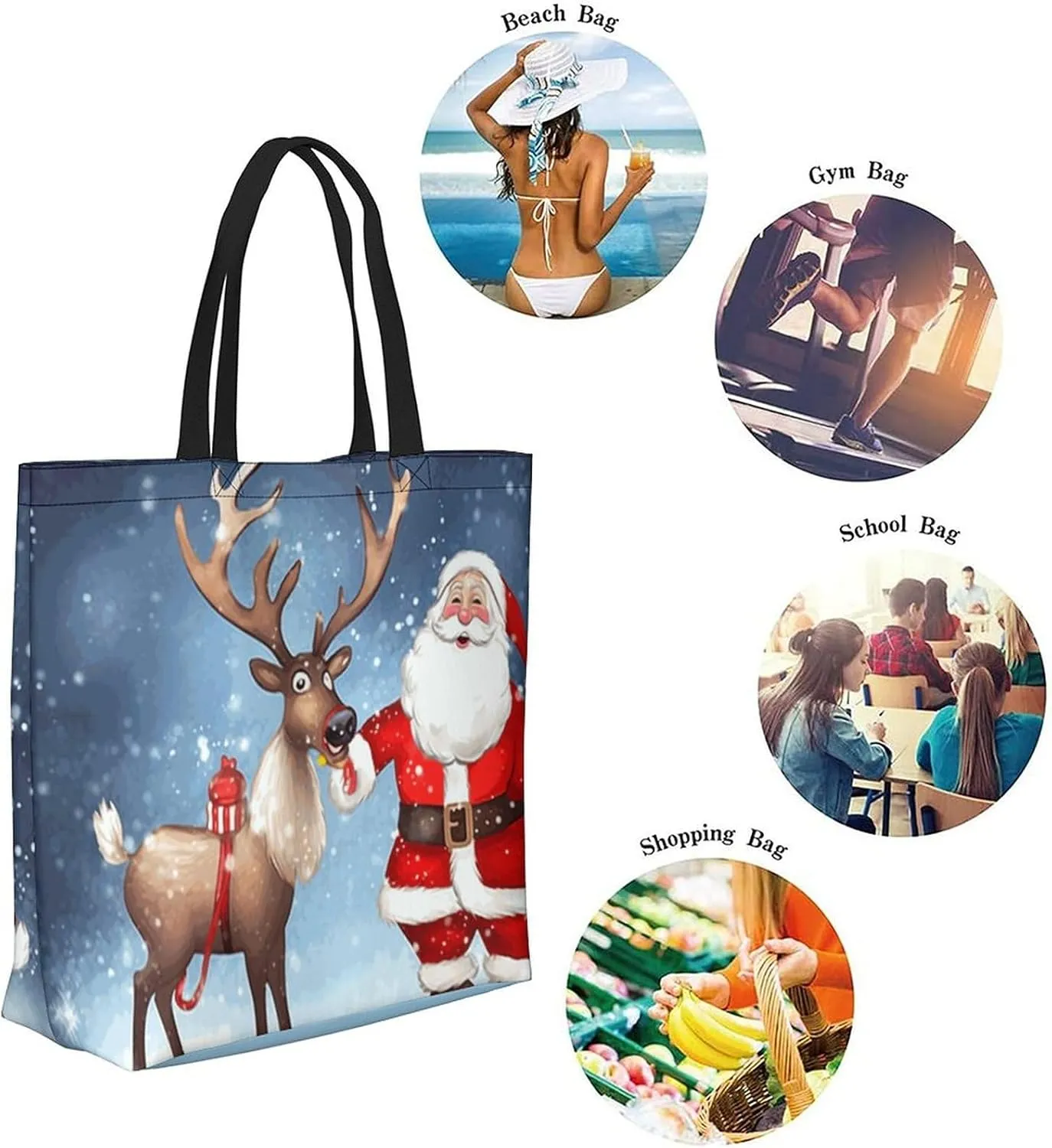Canvas Tote Bag Large Women Casual Shoulder Bag Handbag Reusable Beach Shopping Grocery Bag For Outdoors